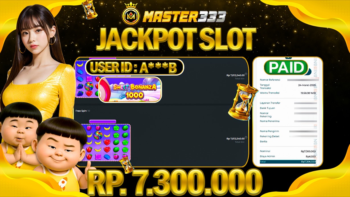 JACKPOT Rp 7.300.000 JUTA DIMASTER333 LANGSUNG DI BAYAR LUNAS